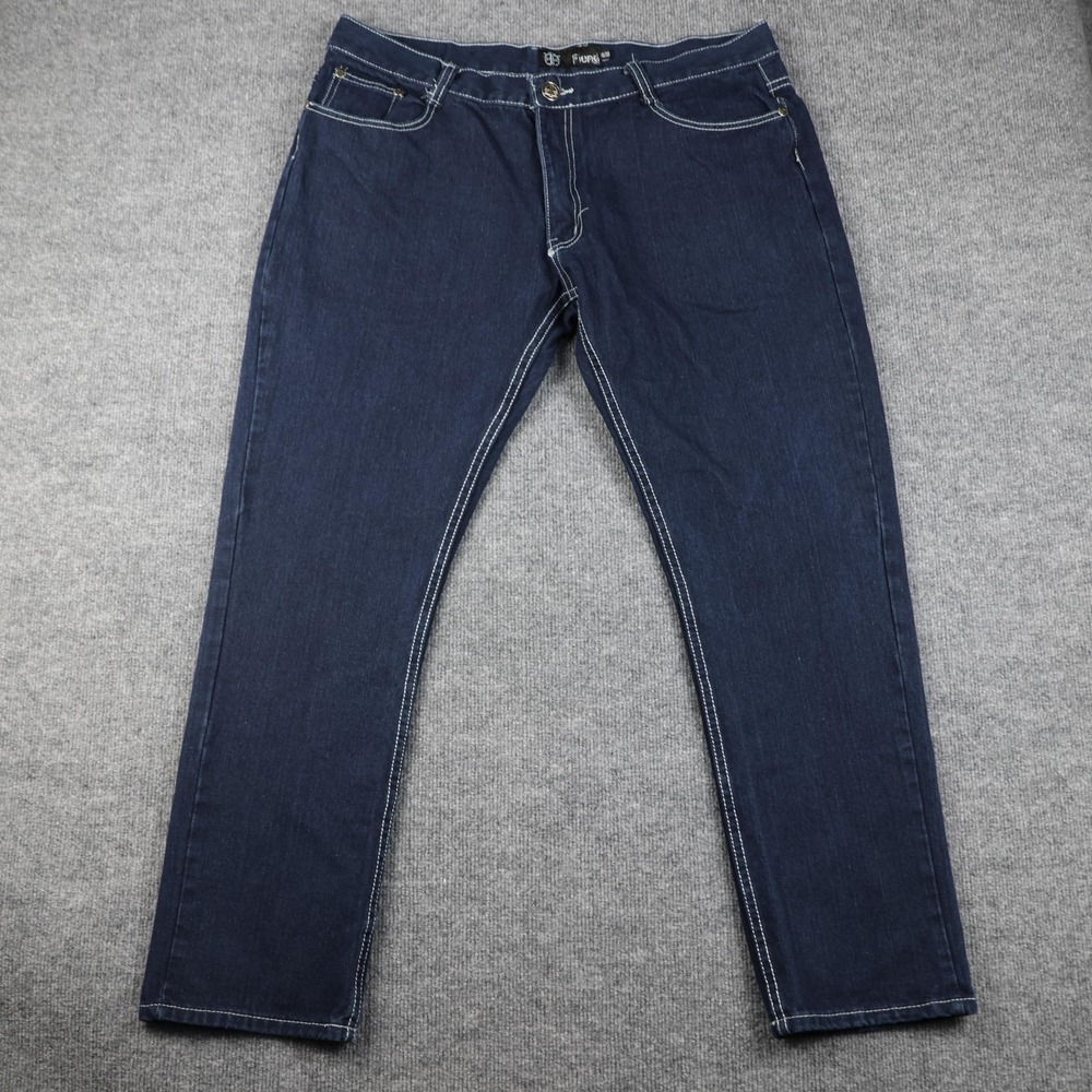 Fiend Jeans Mens 38x30 Blue Denim Straight Zip Fly Cotton Classic‎ Style
